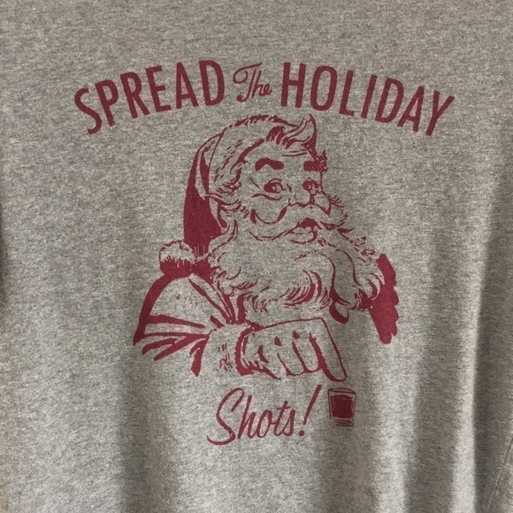 𝅺MOSSIMO Mens Christmas Tshirt Gray Size Small - Picture 2 of 5